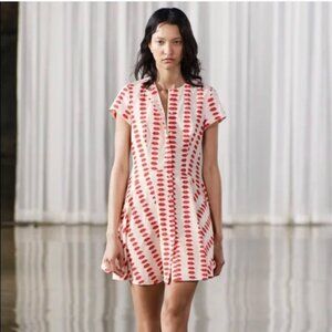 Zara Red Lips Button Front Skater Dress 3088/143/067 XS